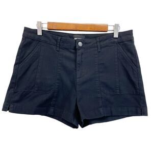 NEW Joe Boxer Juniors 11/32 Twill Chino Shorts Light Stretch Black Mid‎ Rise